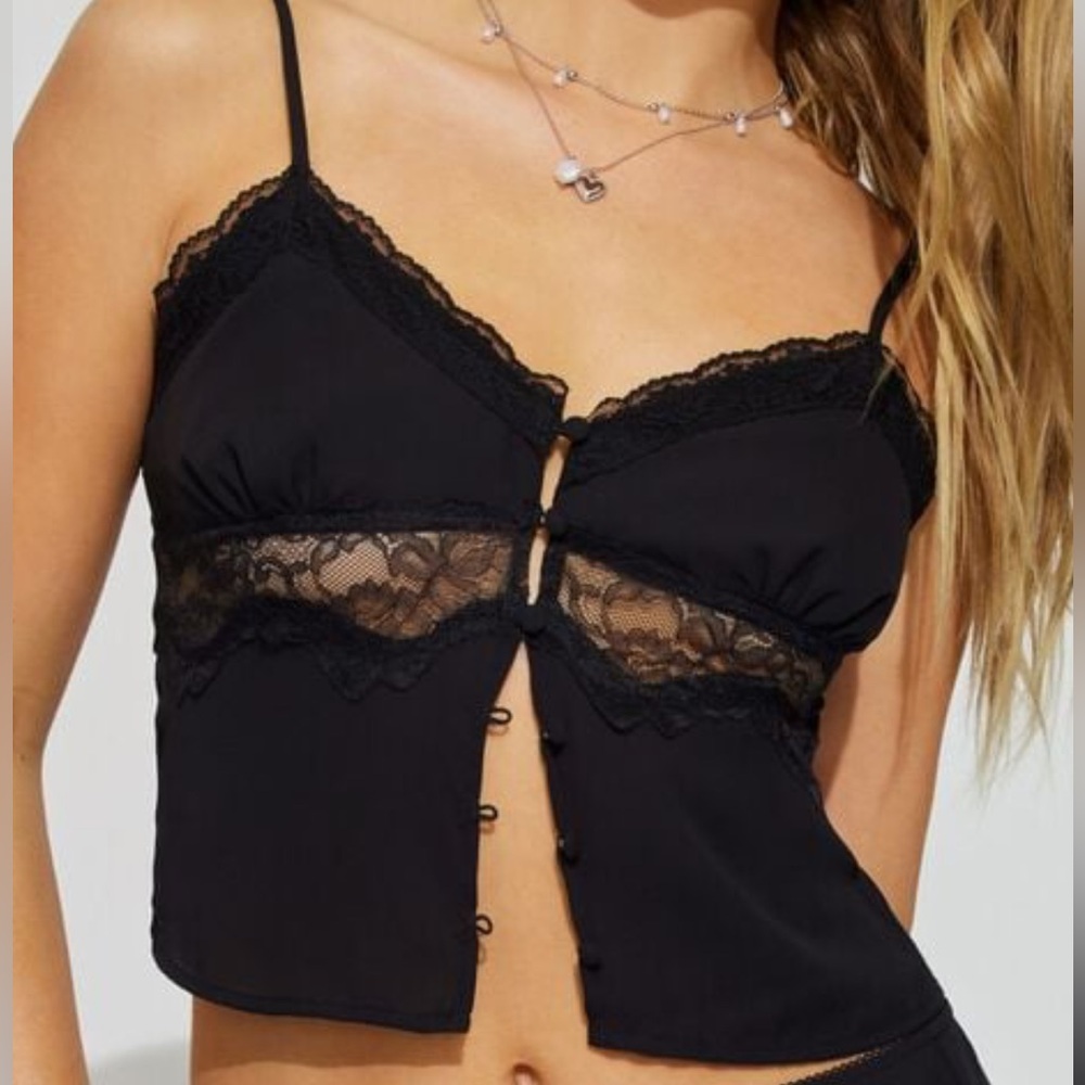 Black Lace Trim Camisole